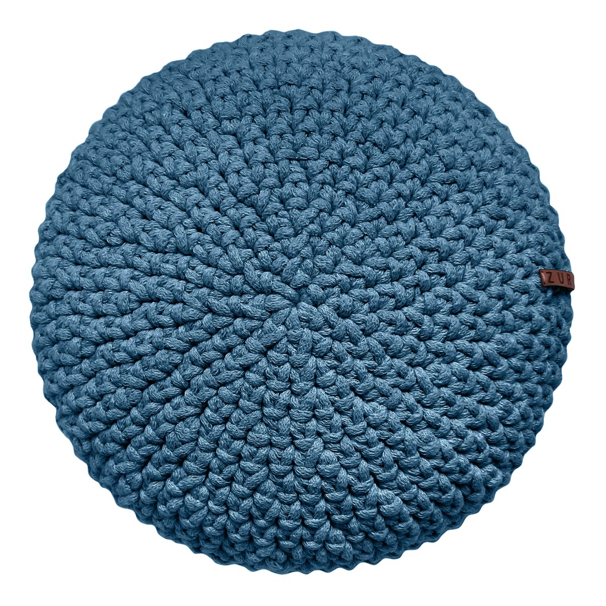 Crochet round cushion | PETROL - Zuri House