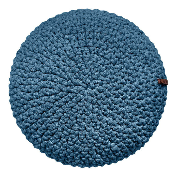 Crochet round cushion | PETROL - Zuri House