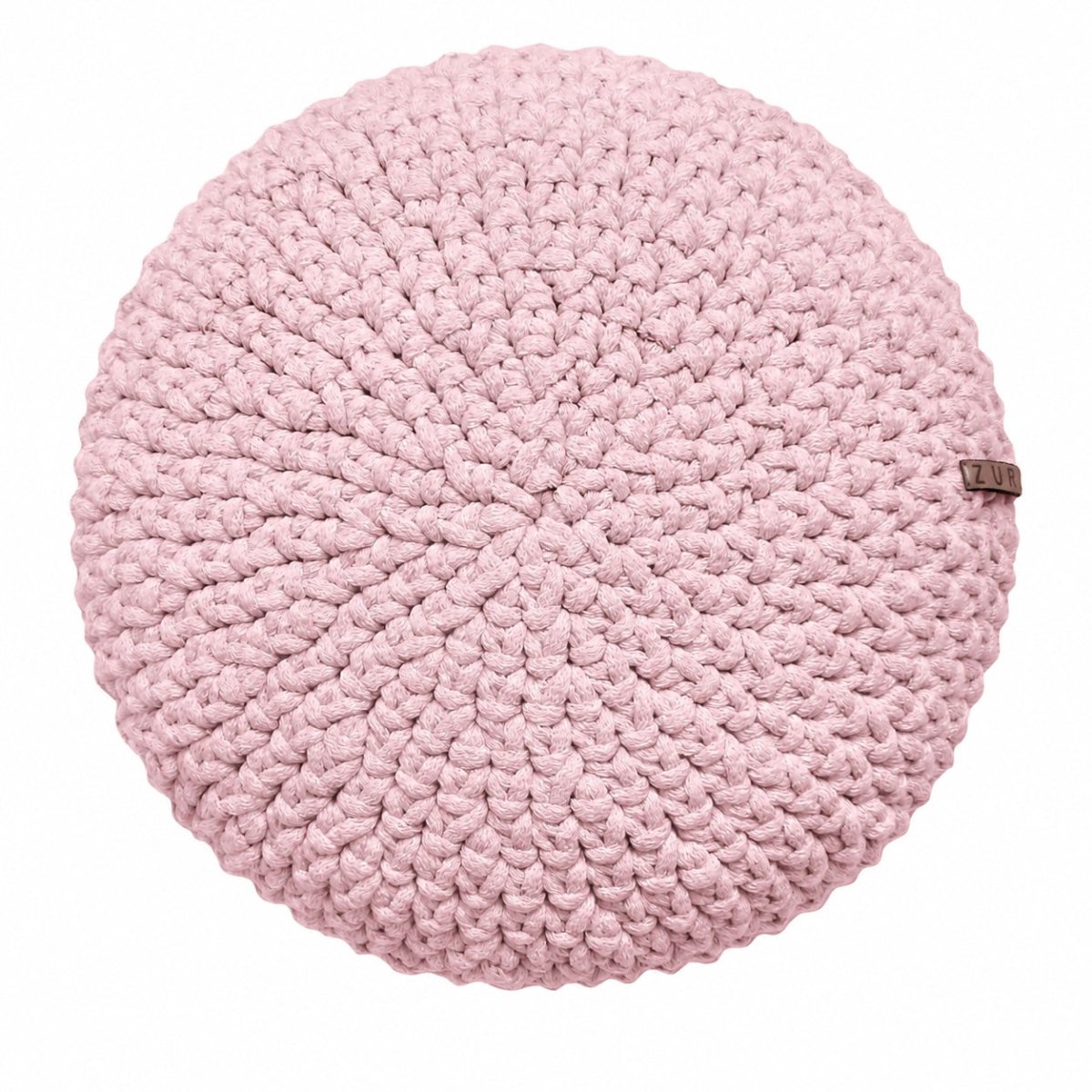 Crochet round cushion | POWDER PINK - Zuri House