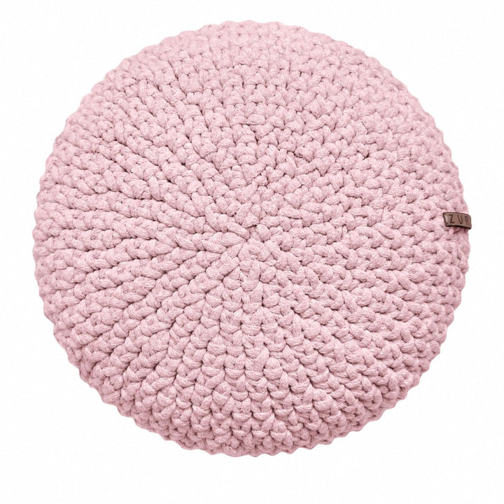 Crochet round cushion | POWDER PINK - Zuri House