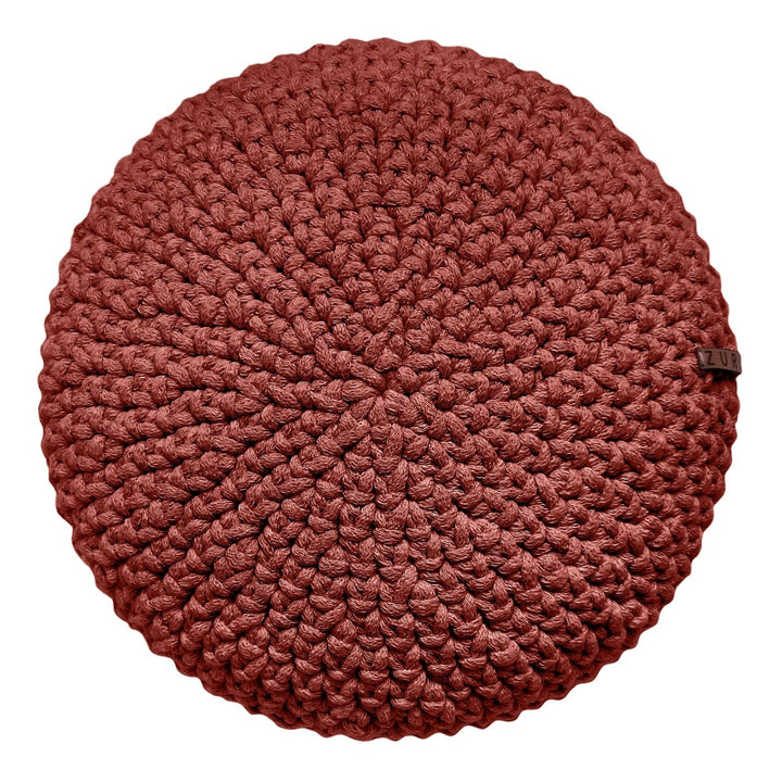 Crochet round cushion | TERRACOTTA - Zuri House