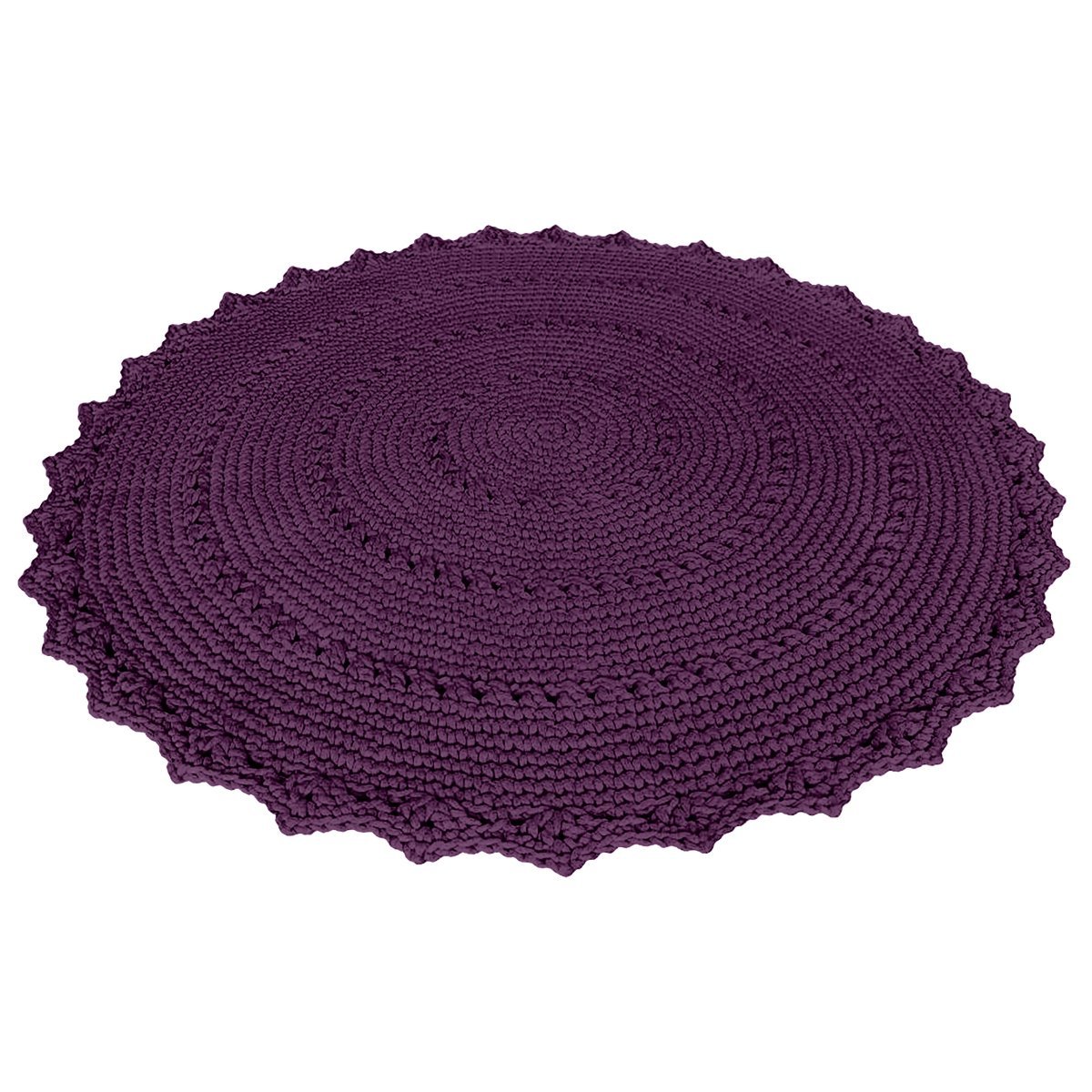 Crochet rug MANDALA | AUBERGINE - Zuri House