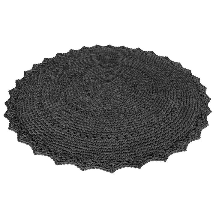Crochet rug MANDALA | CHARCOAL | 100cm - Zuri House