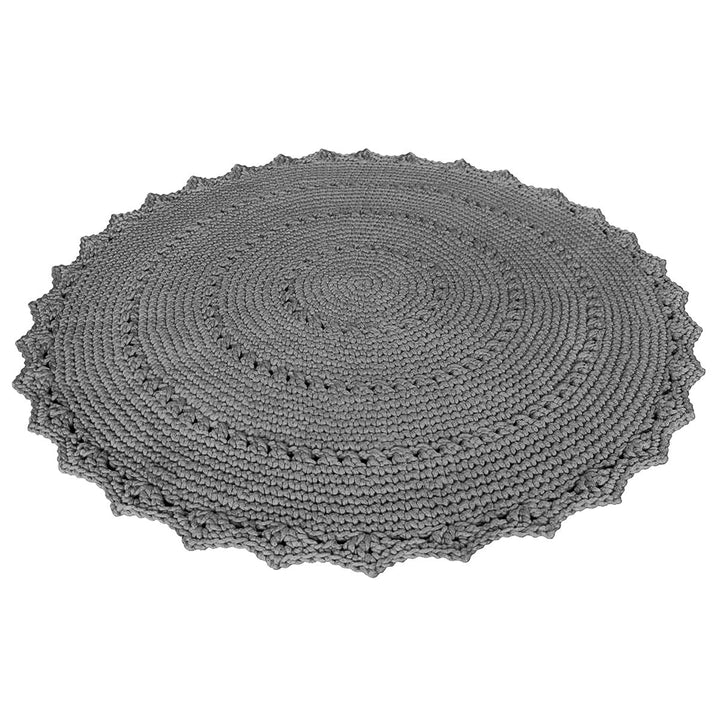 Crochet rug MANDALA | DARK GREY - Zuri House