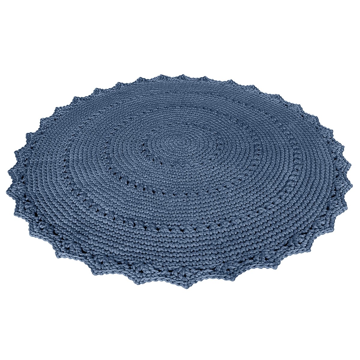 Crochet rug MANDALA | DENIM BLUE - Zuri House
