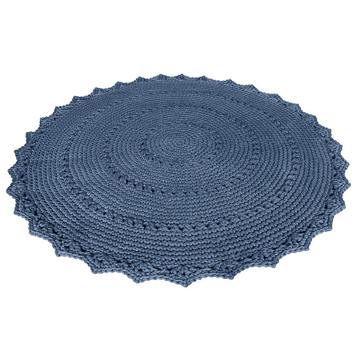 Crochet rug MANDALA | DENIM BLUE - Zuri House