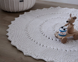 Crochet rug MANDALA | IVORY - Zuri House