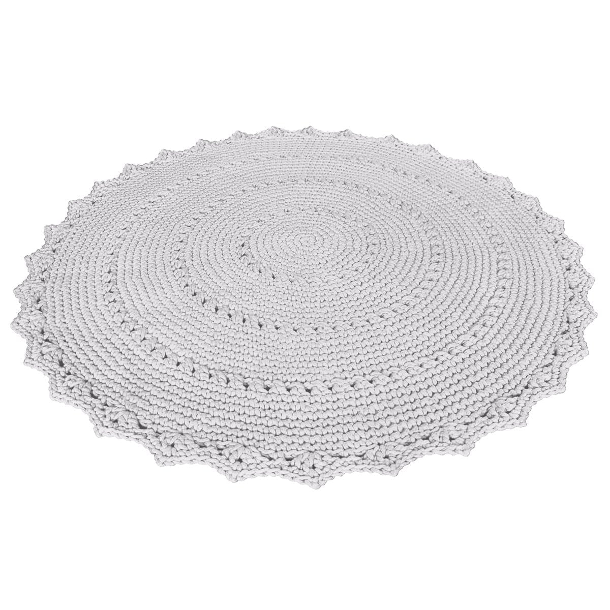 Crochet rug MANDALA | LIGHT GREY | 100cm - Zuri House