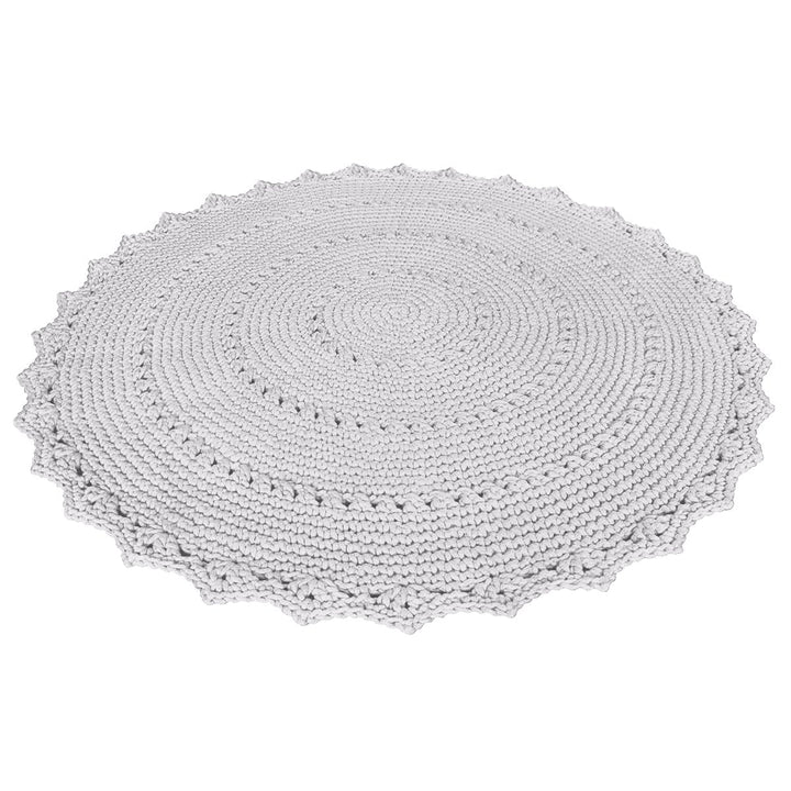 Crochet rug MANDALA | LIGHT GREY | 100cm - Zuri House