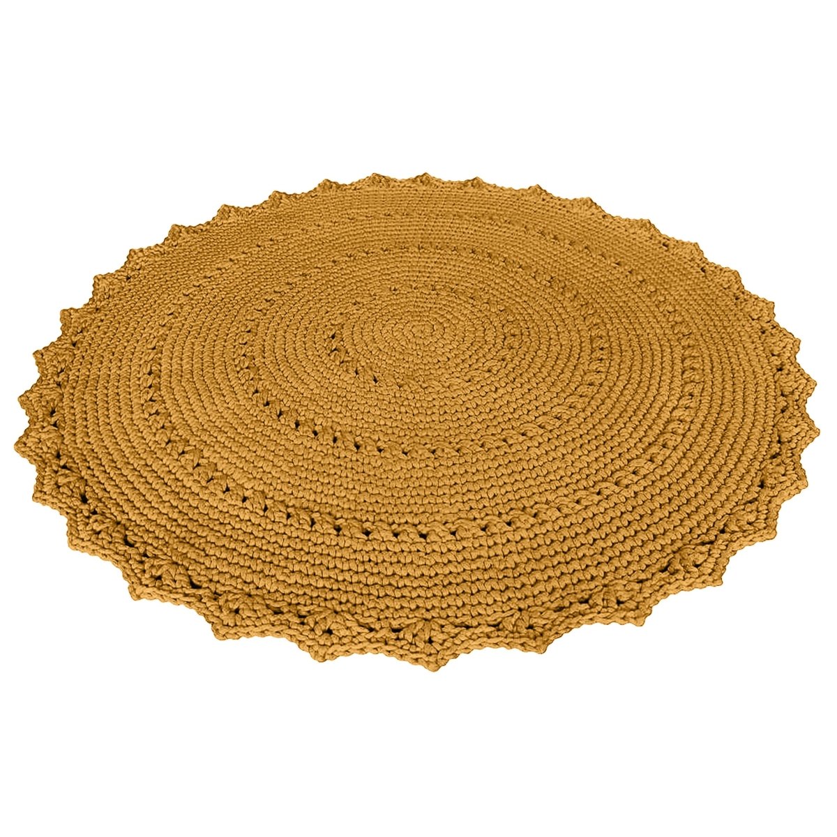 Crochet rug MANDALA | MUSTARD - Zuri House