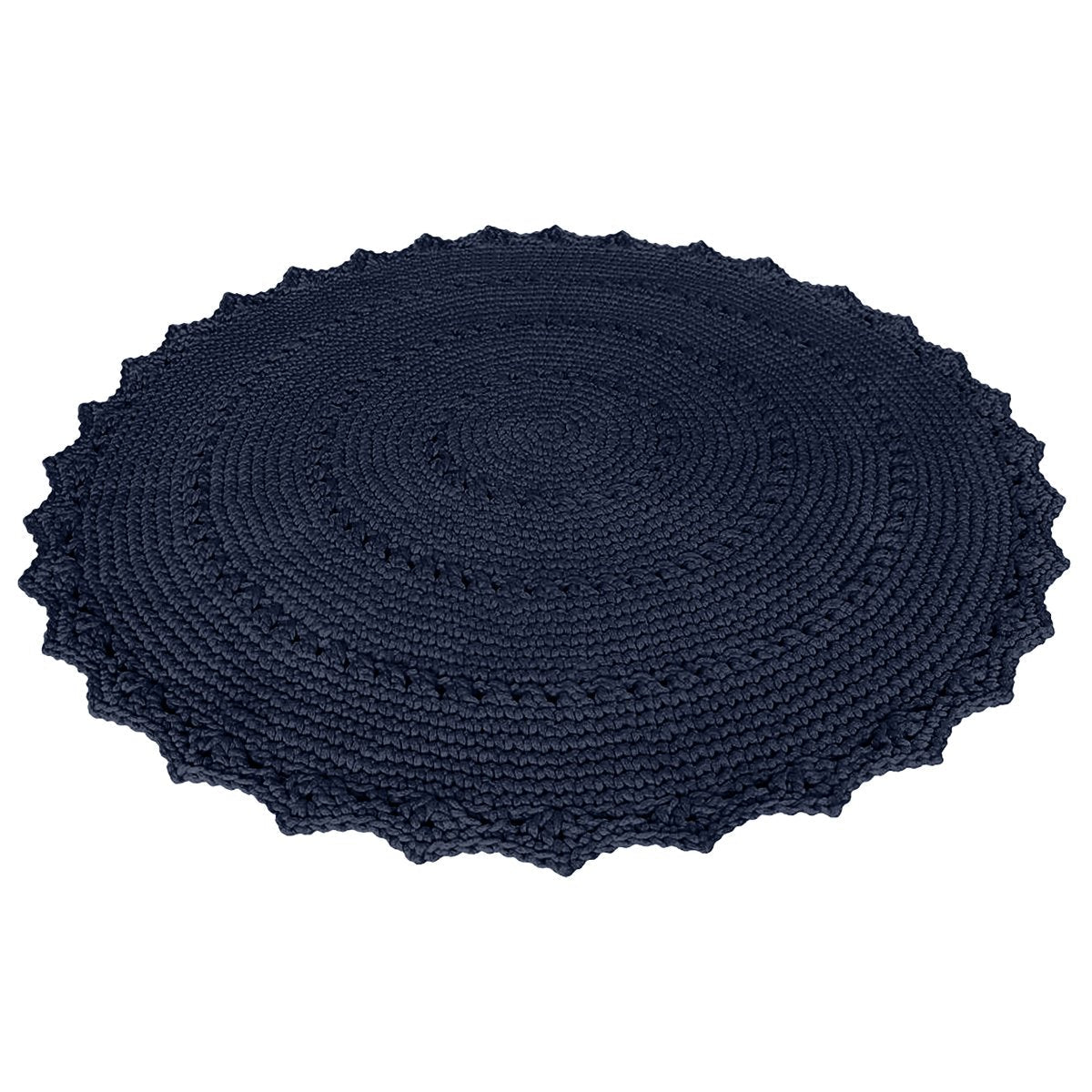 Crochet rug MANDALA | NAVY BLUE - Zuri House