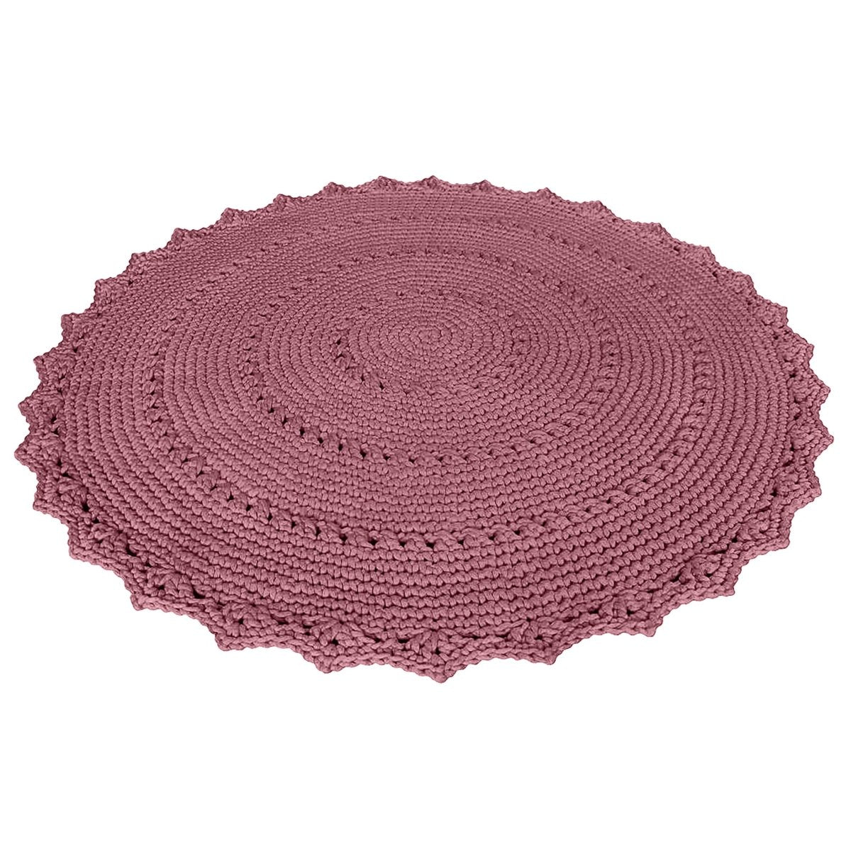 Crochet rug MANDALA | OLD ROSE - Zuri House