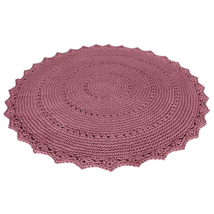 Crochet rug MANDALA | OLD ROSE - Zuri House