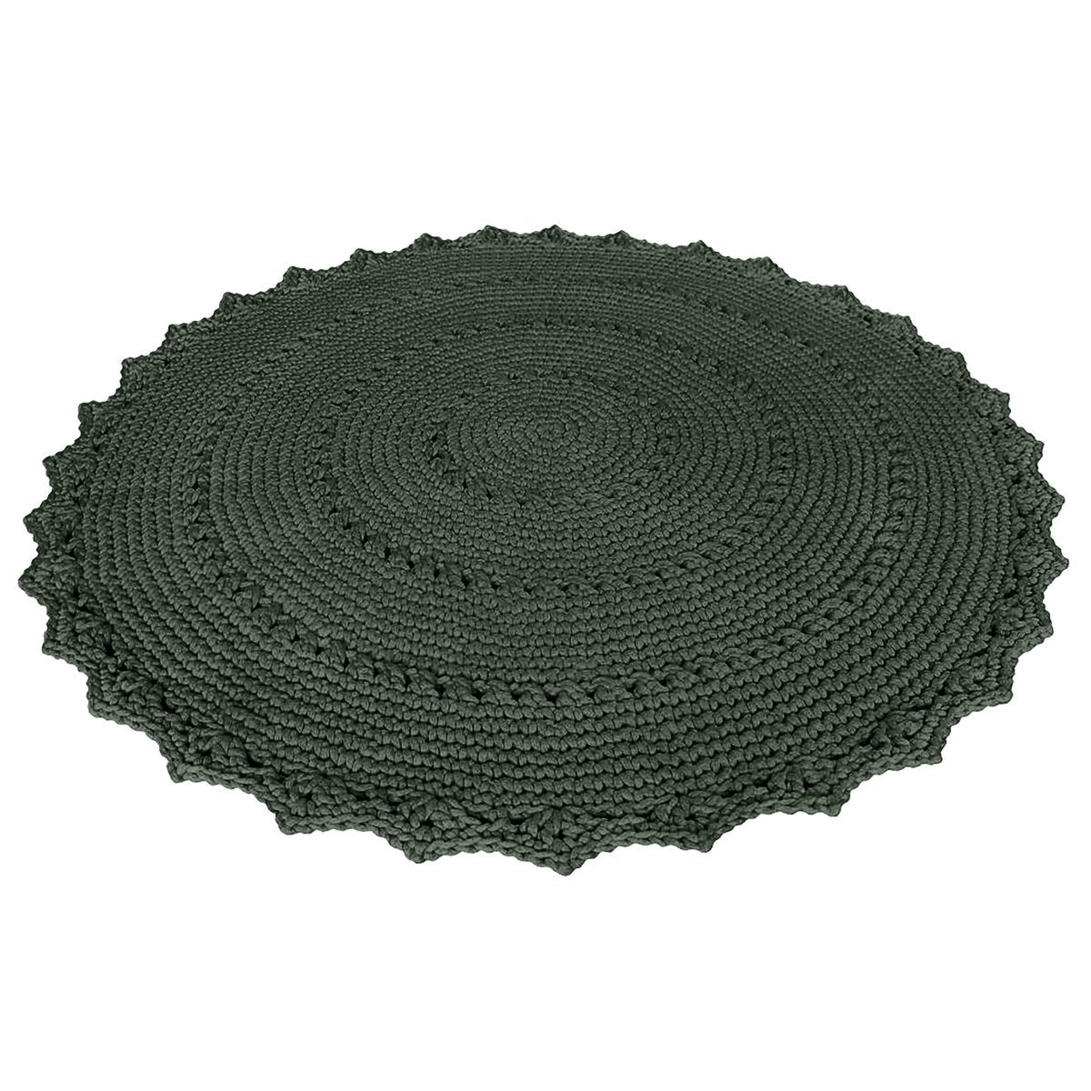 Crochet rug MANDALA | OLIVE GREEN - Zuri House