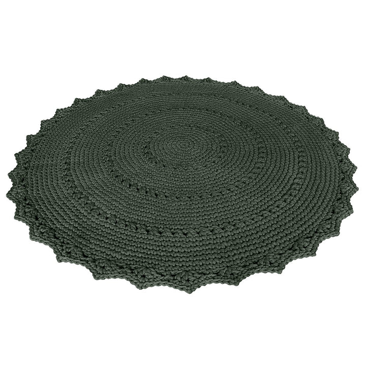 Crochet rug MANDALA | OLIVE GREEN - Zuri House
