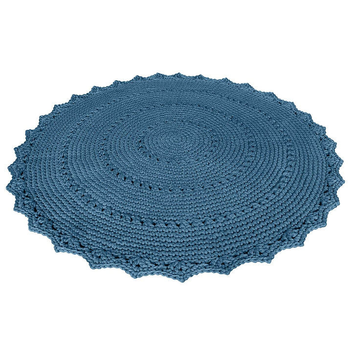 Crochet rug MANDALA | PETROL - Zuri House