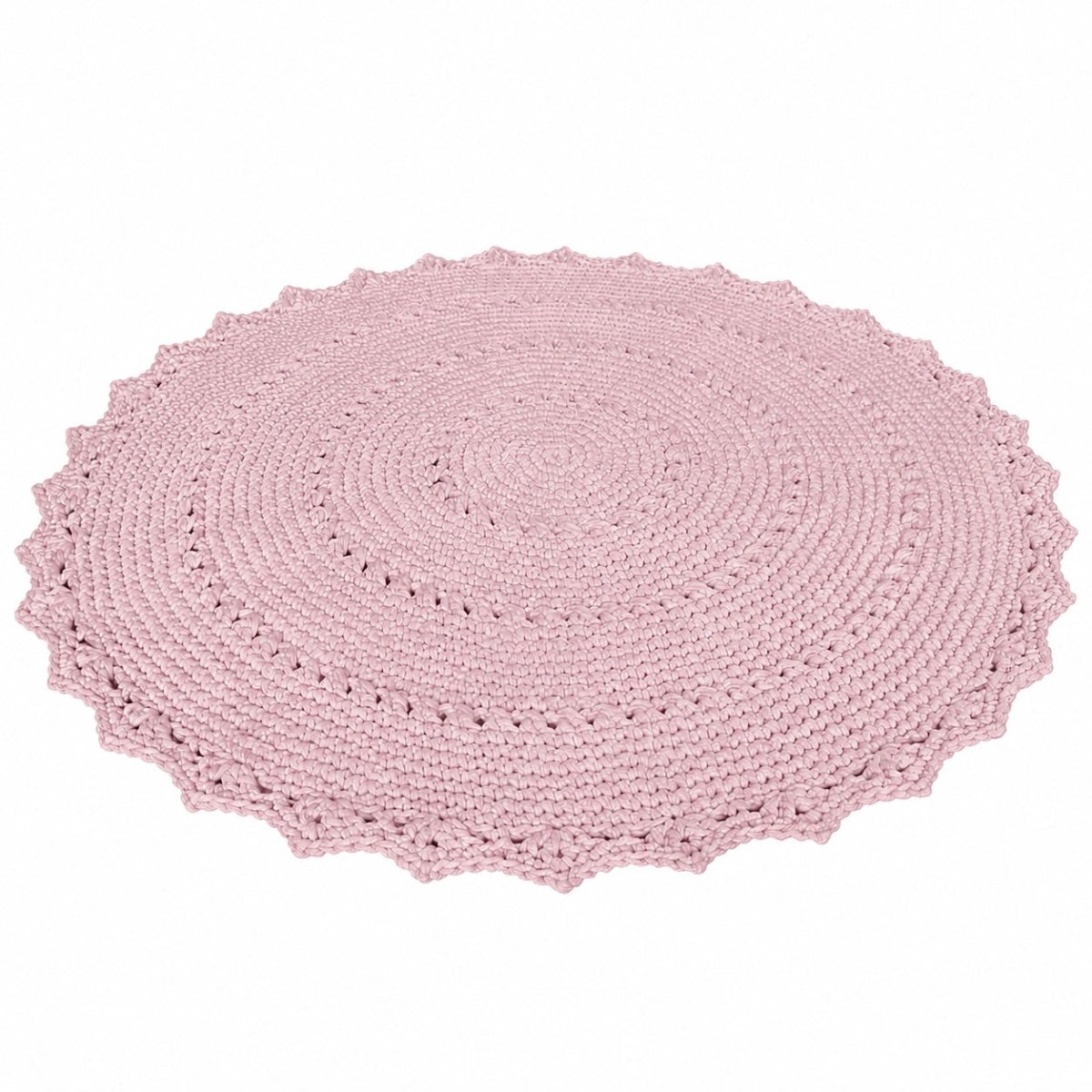 Crochet rug MANDALA | POWDER PINK - Zuri House