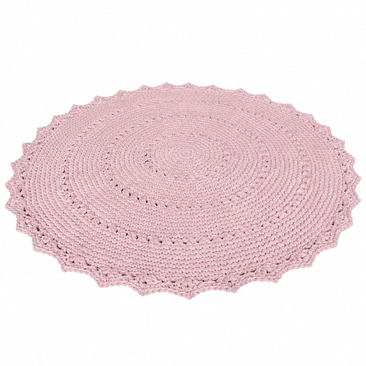 Crochet rug MANDALA | POWDER PINK - Zuri House