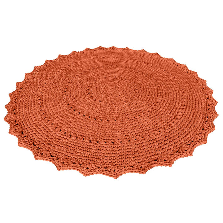 Crochet rug MANDALA | PUMPKIN - Zuri House