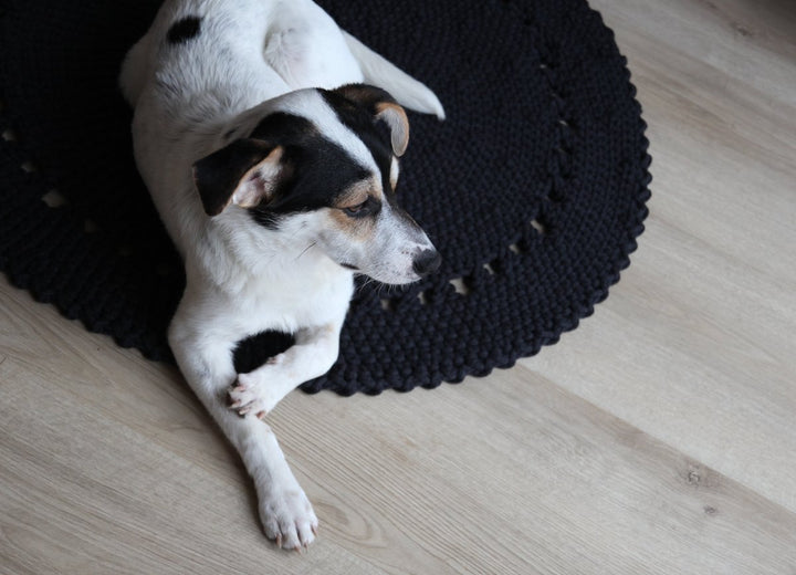 Crochet rug NEBO | CHARCOAL - Zuri House