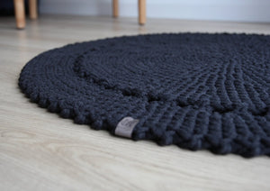 Crochet rug NEBO | CHARCOAL - Zuri House