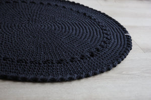 Crochet rug NEBO | CHARCOAL - Zuri House