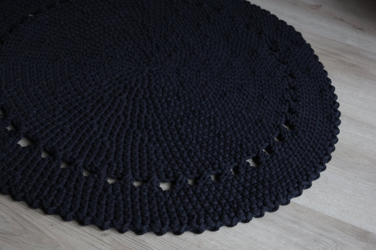 Crochet rug NEBO | CHARCOAL - Zuri House