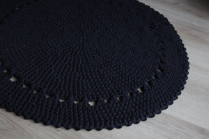 Crochet rug NEBO | CHARCOAL - Zuri House