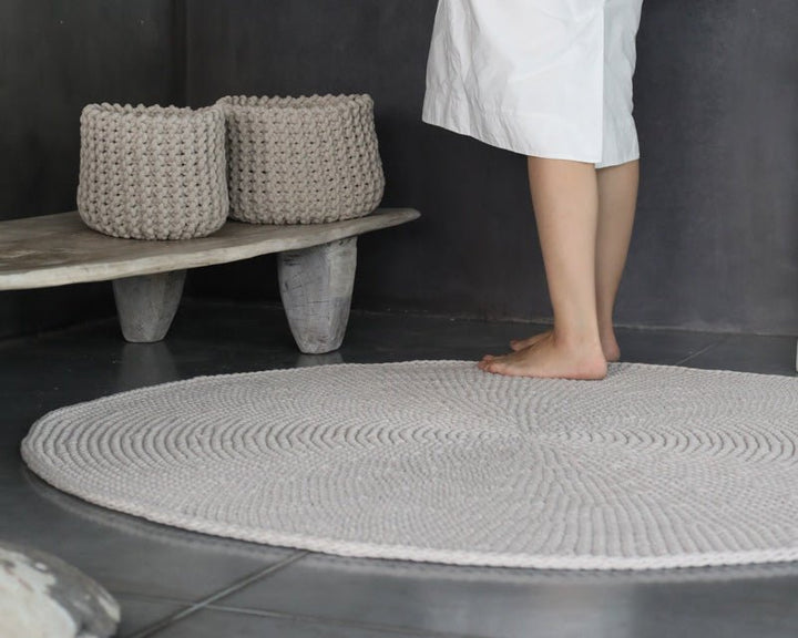 Crochet rug SAGA | OATMEAL - Zuri House