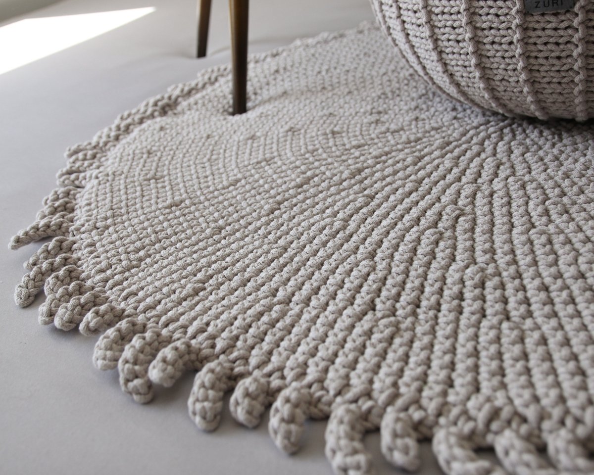 Crochet rug SUN | BEIGE - Zuri House