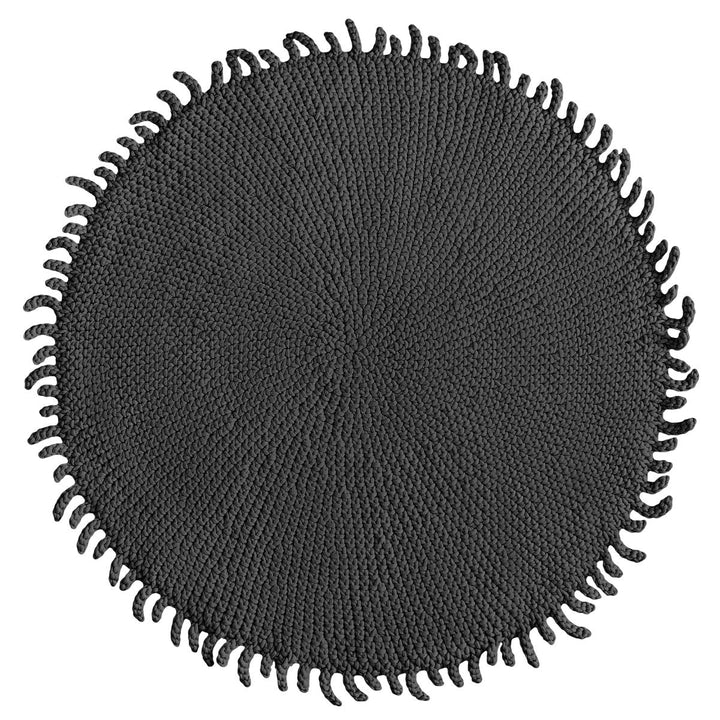 Crochet rug SUN | CHARCOAL - Zuri House