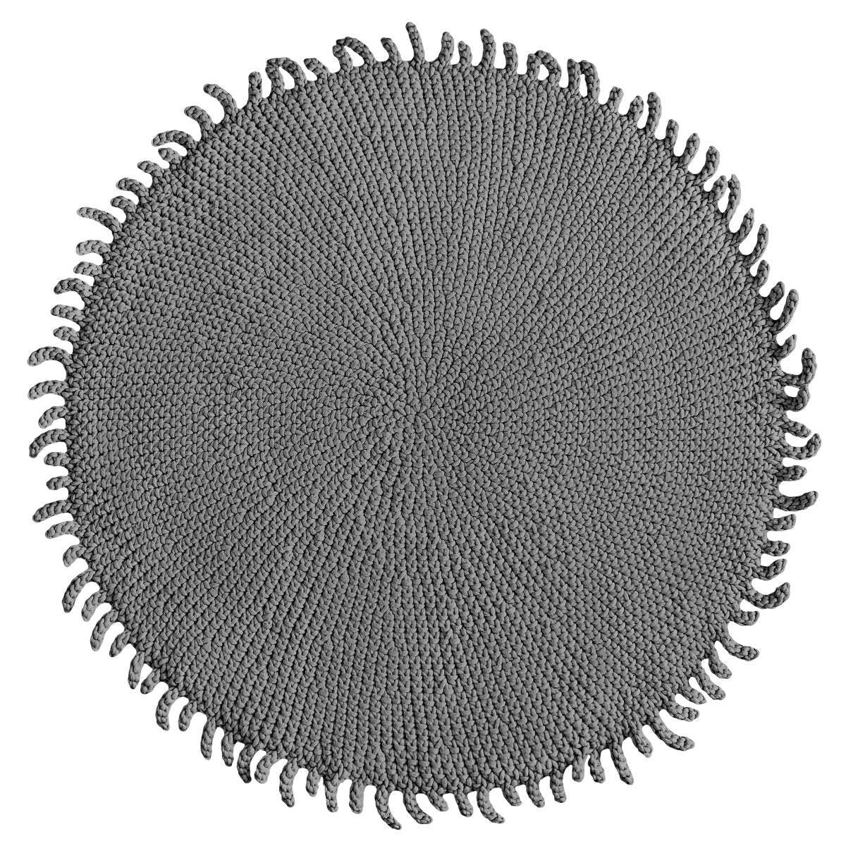Crochet rug SUN | DARK GREY - Zuri House