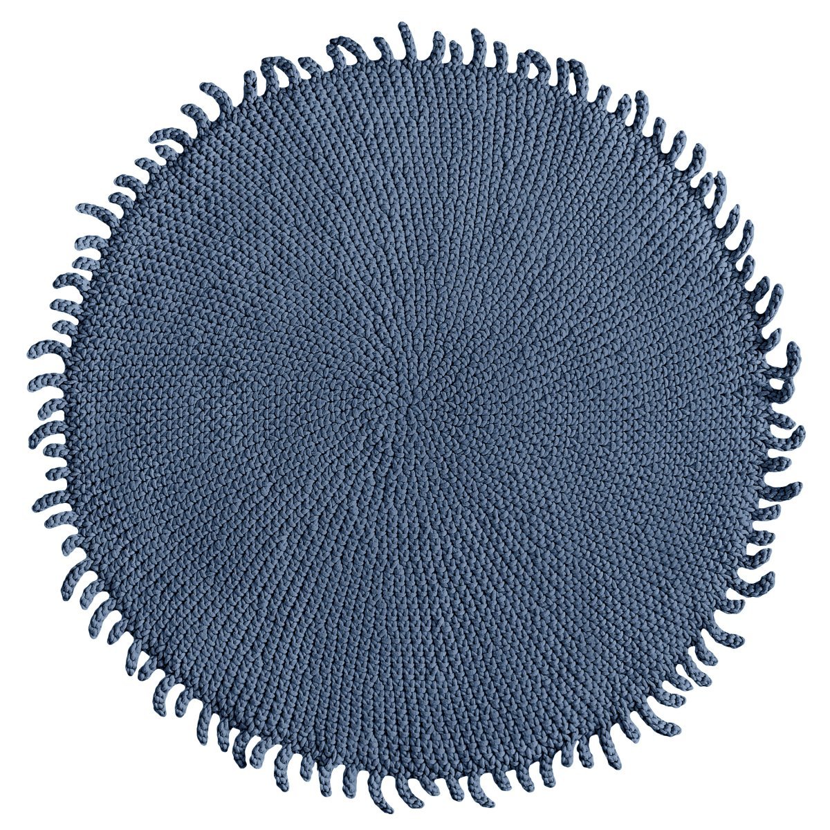 Crochet rug SUN | DENIM BLUE - Zuri House