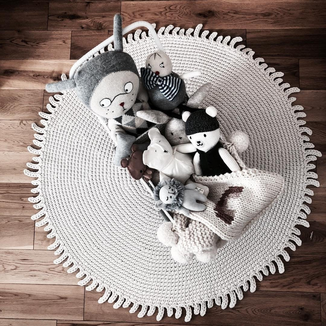 Crochet rug SUN | IVORY | 100cm - Zuri House