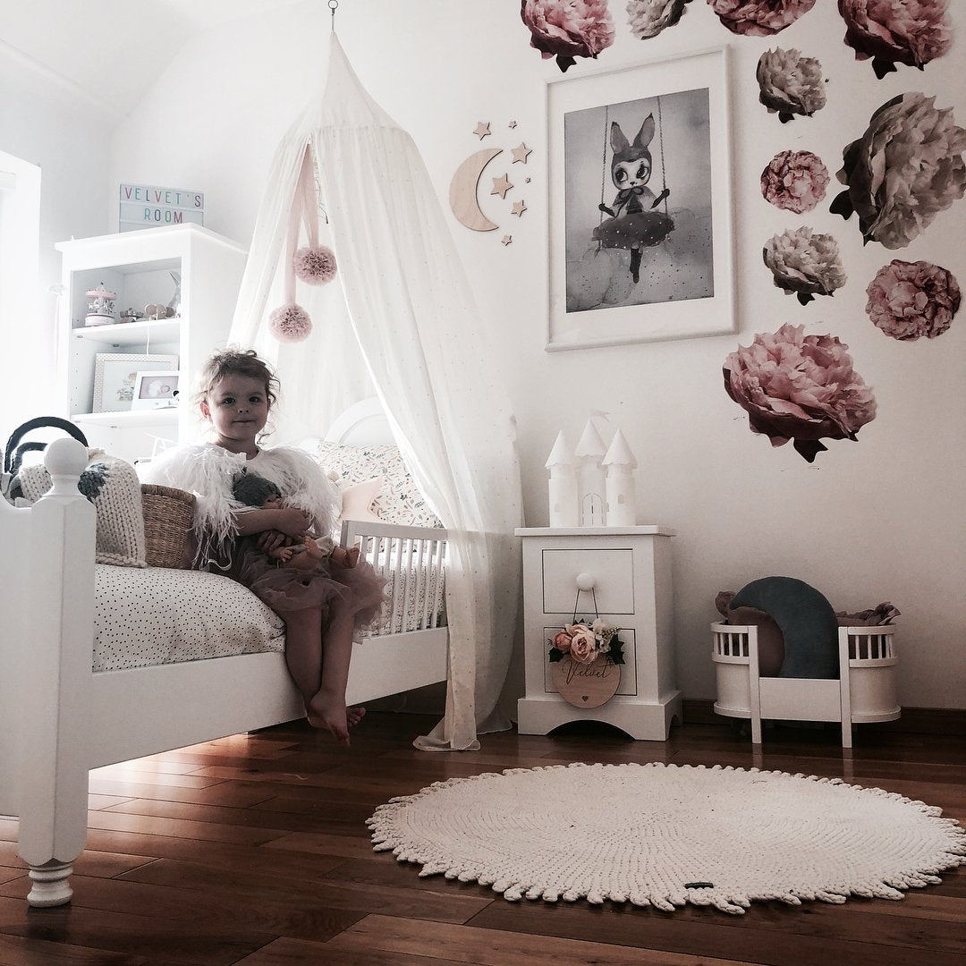 Crochet rug SUN | IVORY | 100cm - Zuri House