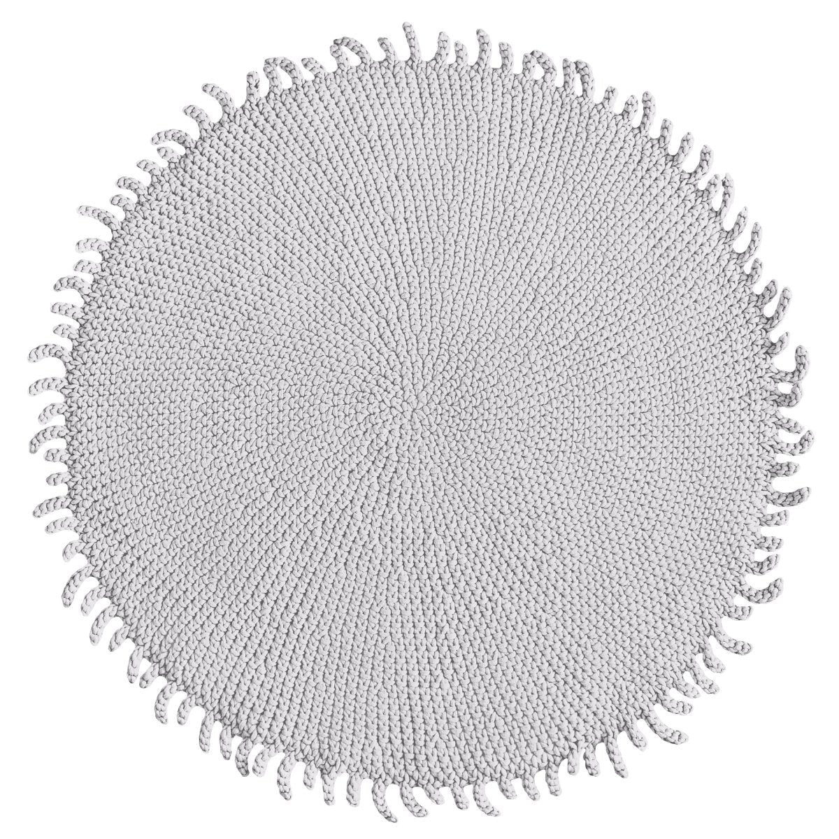 Crochet rug SUN | LIGHT GREY - Zuri House