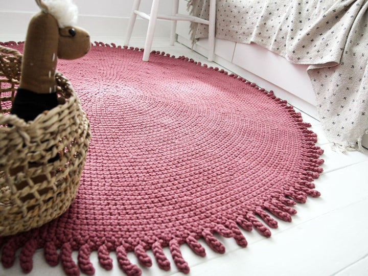 Crochet rug SUN | OLD ROSE - Zuri House