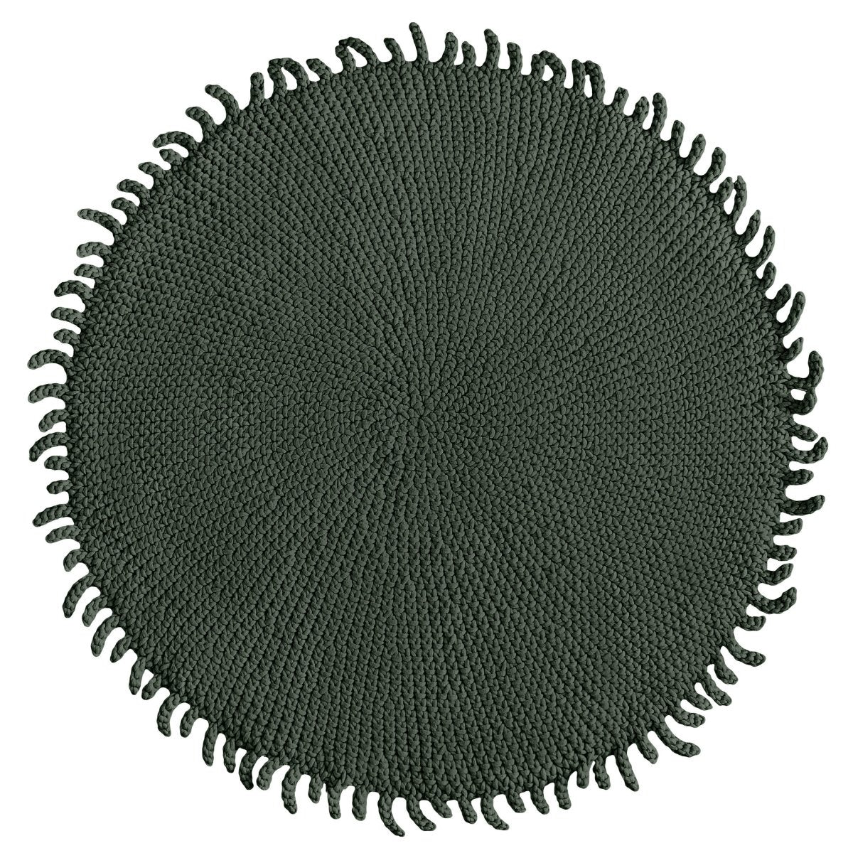 Crochet rug SUN | OLIVE GREEN - Zuri House