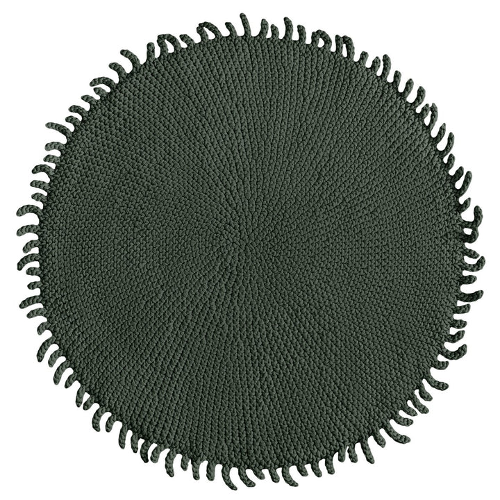 Crochet rug SUN | OLIVE GREEN - Zuri House