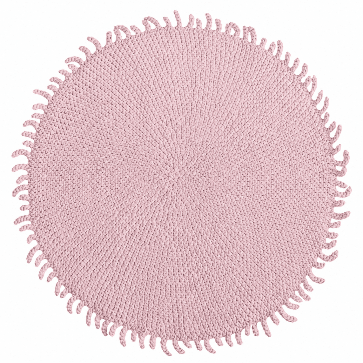 Crochet rug SUN | POWDER PINK - Zuri House