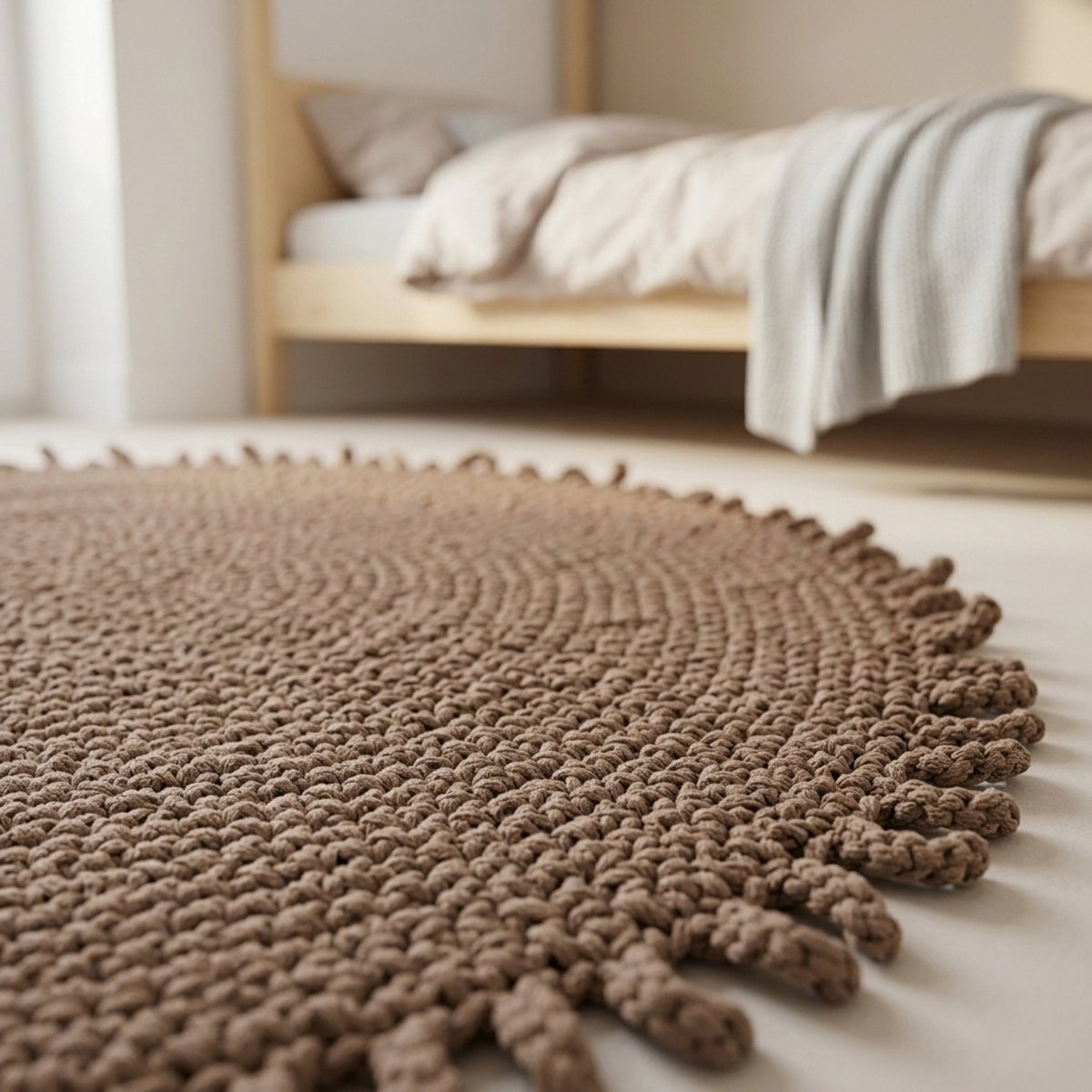 Crochet rug SUN | TOFFEE - Zuri House