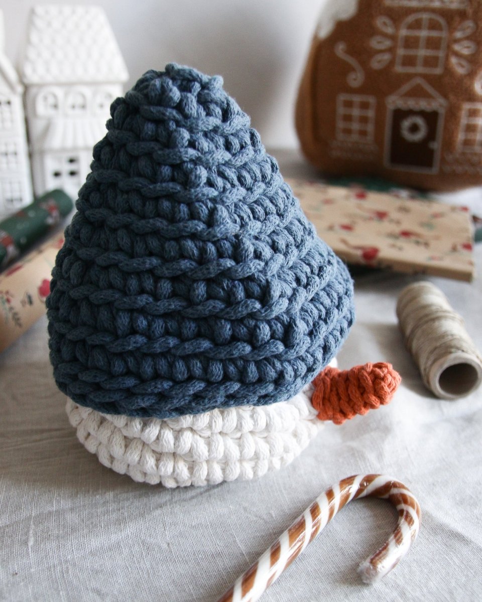 Crochet Snowman Basket | PETROL - Zuri House