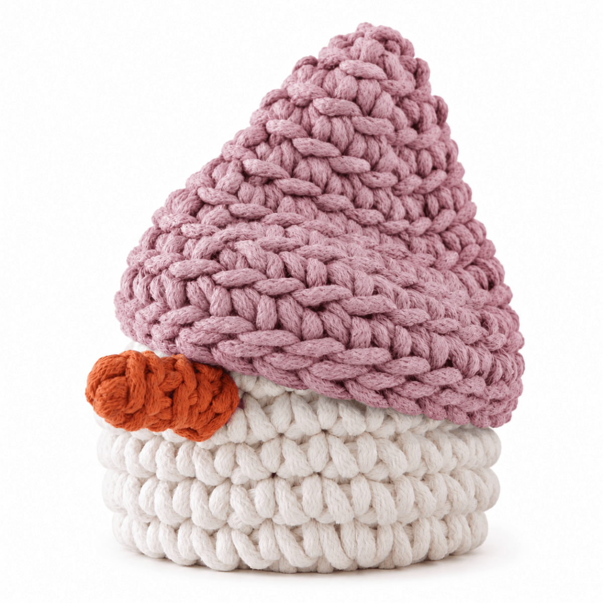 Crochet Snowman Basket | POWDER PINK - Zuri House
