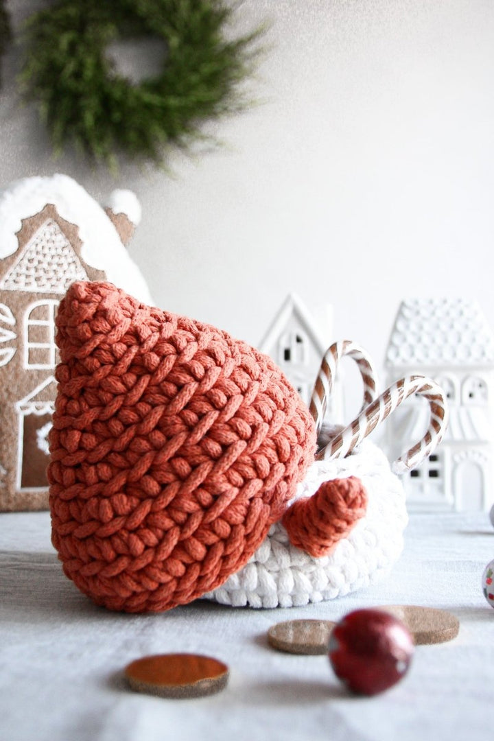 Crochet Snowman Basket | PUMPKIN - Zuri House
