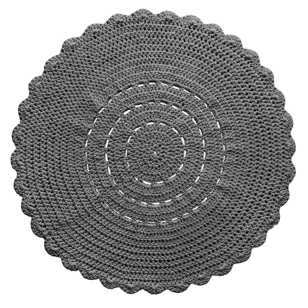 Crochet doily rug | DARK GREY - Zuri House