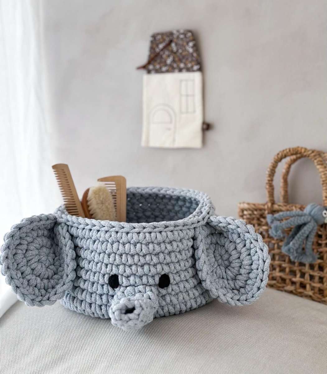 Elephant Basket | OATMEAL - Zuri House