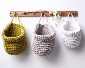 Crochet hanging bags | GREY