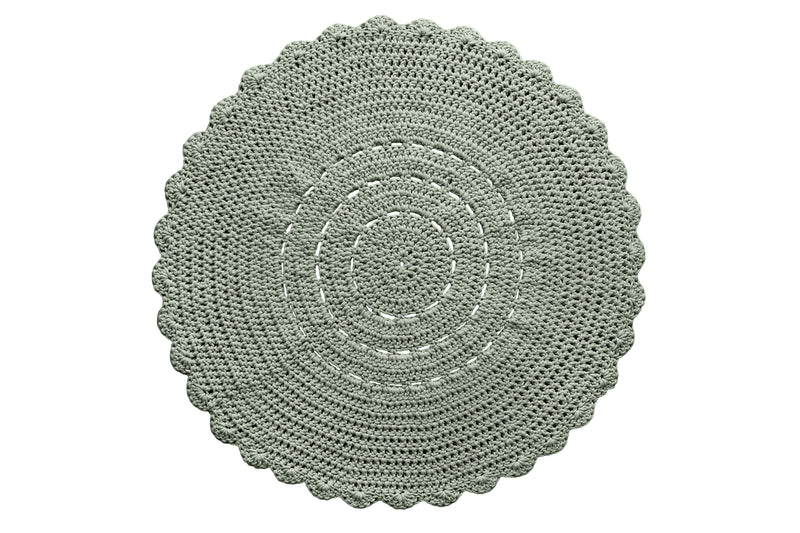 Crochet doily rug | LIGHT OLIVE