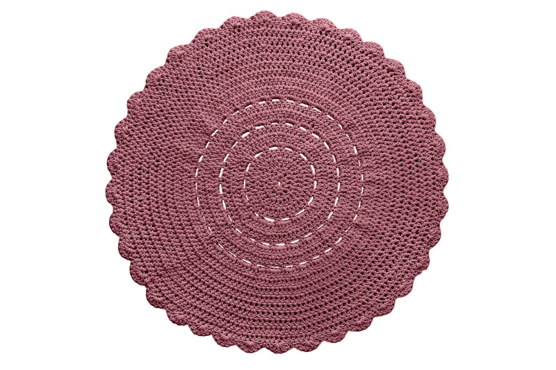 Crochet doily rug | OLD ROSE