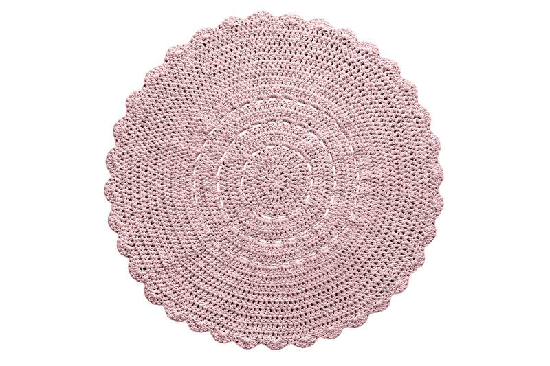 Crochet doily rug | POWDER PINK